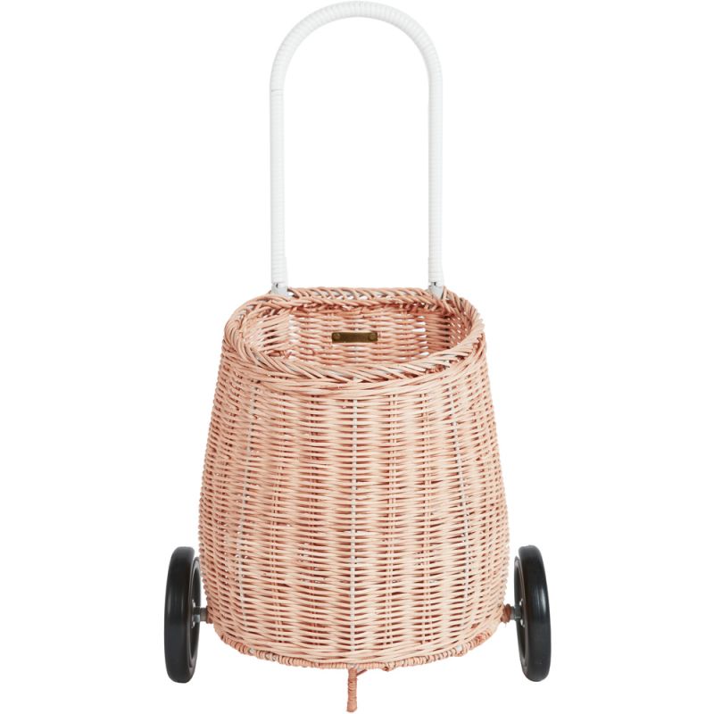 Chariot en rotin l rose
