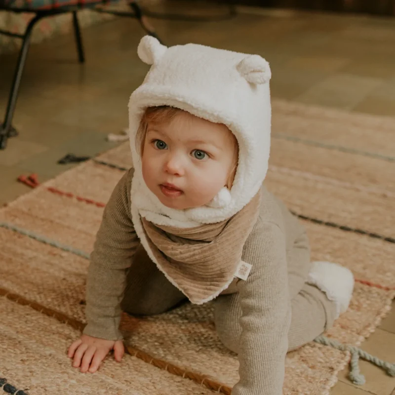 Bonnet bébé oreilles l Teddy Ecru