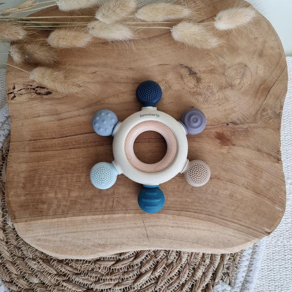 Anneau de dentition en silicone - bleu