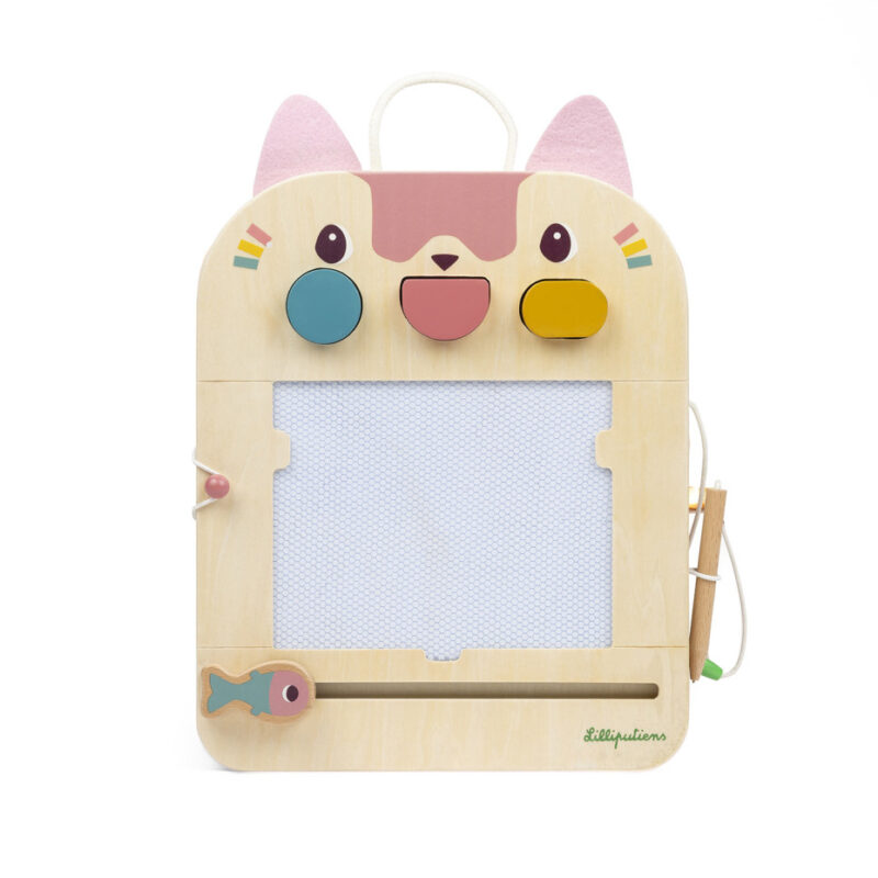 Ardoise Magique en bois Jeanne le chat