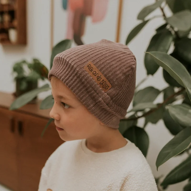 Bonnet velours Taupe l  kids