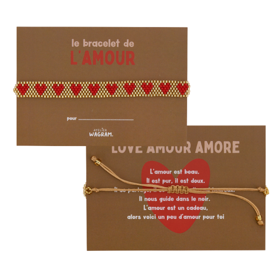 Bracelet perles l 0r & Rouge