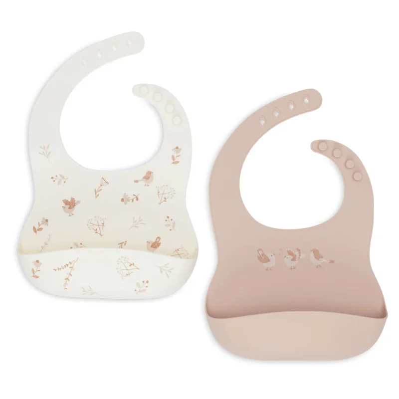 Bavoir Silicone - Lovely Birds - 2 Unités