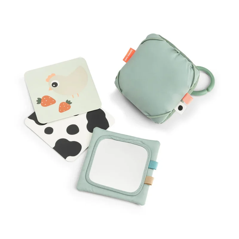 Porte-cartes contrasté pour bébé - Tiny farm - Vert