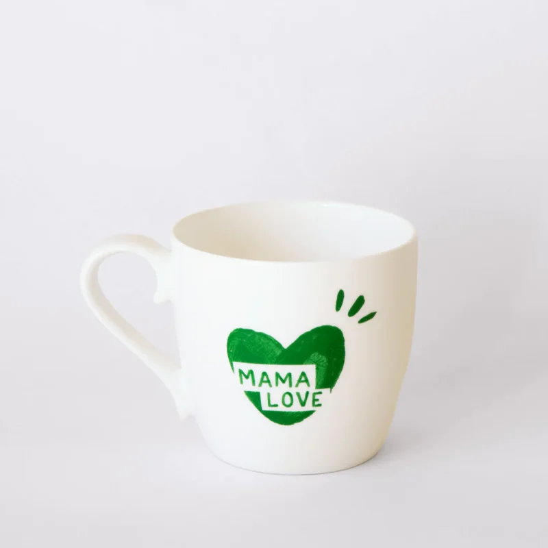 Le mug coeur Mama love - vert sapin