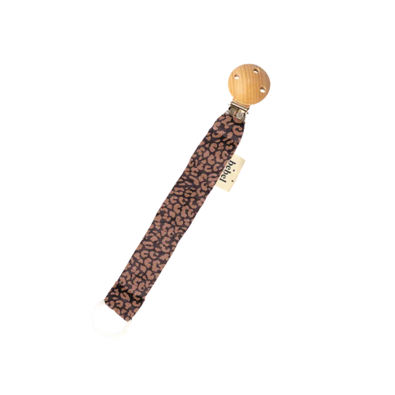 Attache tétine Bebel l Léopard marron