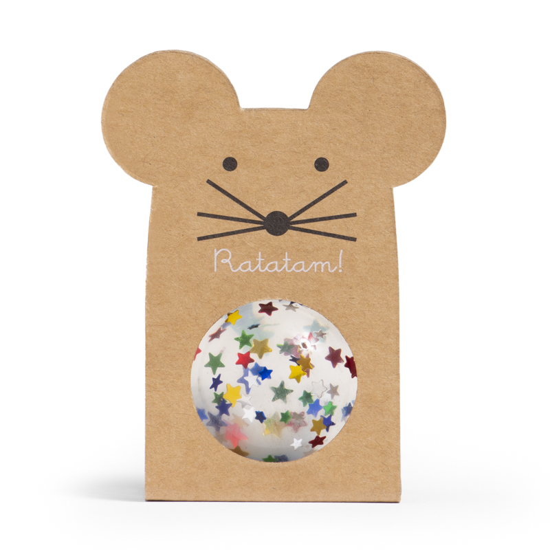 Balle rebondissante Souris pailletés - étoiles