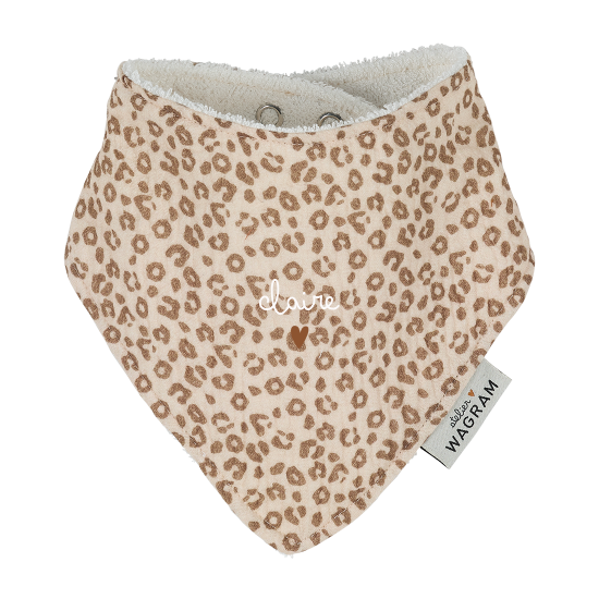 Bavoir Bandana gaze de coton l Léopard