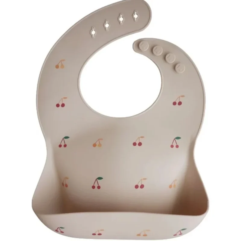 Bavoir en silicone l Cerise