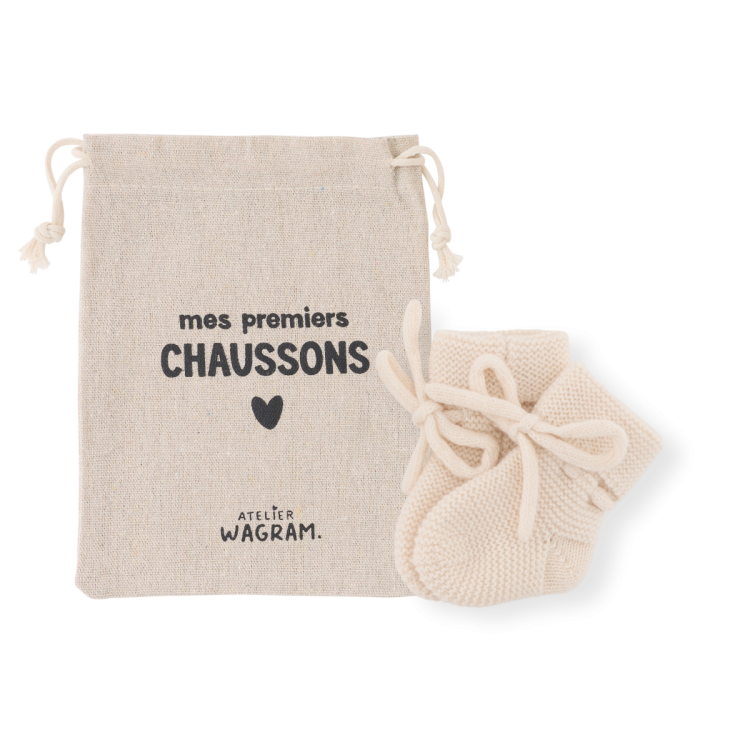 Chaussons tricotés l Créme