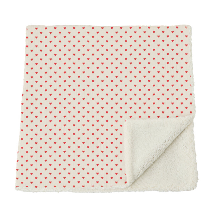 Couverture Pilou gaze de coton l Coeurs