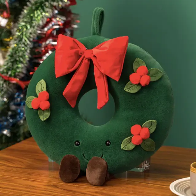 Peluche couronne de noël