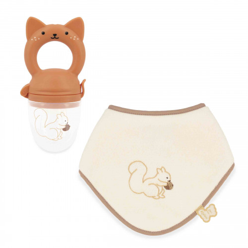 Coffret bavoir et grignoteuse pour bébé